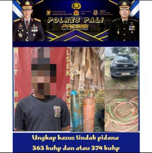 Terduga Pelaku Pencuri Pipa Milik PT. Pertamina Diamankan Unit Reskrim Polsek Penukal Abab, Begini Jelasnya