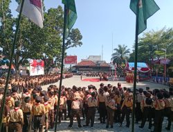 Hadiri Acara Peringatan Hari Pramuka ke-64 di Halaman Kantor Camat, Ini Kata Kapolsek Penukal Utara