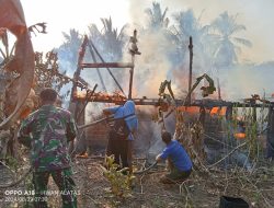 Diduga Korsleting Listrik, Satu Buah Rumah di Desa Sungai Langan Ludes Dilalap Si Jago Merah