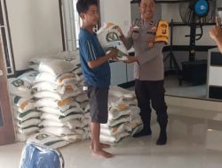 Dukung Program Ketahanan Pangan Nasional Polsek Talang Ubi Bersama Pemdes Suka Maju dan Sungai Ibul salurkan Bantuan Beras