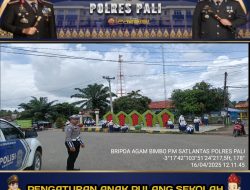 SATLANTAS POLRES PALI ATUR KEPULANGAN SISWA SMPN 1 TALANG UBI, CIPTAKAN LALIN AMAN DAN TERTIB