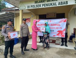 Wujud Kepedulian Polri, Polsek Penukal Abab Salurkan Bantuan Sosial dalam Rangka HUT Bhayangkara ke-79