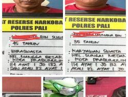 Satresnarkoba Polres PALI Ringkus Dua Pengedar Sabu di Jalur Lintas Betung-Pengabuan