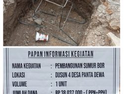 Kualitas Pembangunan Sumur Bor Desa Panta Dewa Dipertanyakan