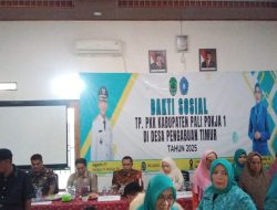 TP. PKK Kabupaten PALI Gelar Bakti Sosial di Desa Pengabuan Timur