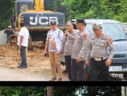 Tinjau Perkembangan Pembangunan Jembatan Sungai Baung, Ini Kata Kapolres PALI