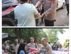 Tinjau Lokasi Banjir di Sungai Ibul, Kapolres PALI Salurkan Bantuan Sosial untuk Warga Terdampak