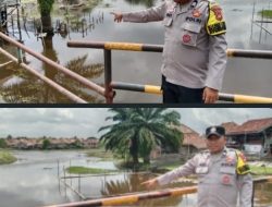 Polsek Penukal Utara Monitoring Debit Air, Lima Desa Rawan Banjir Masih Aman