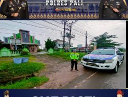 Kasat Lantas Polres PALI Laksanakan Giat PASTI di Gereja Handayani Mulya, Wujudkan Kamseltibcarlantas Saat Ibadah