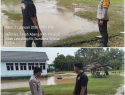 Polres PALI Lakukan Monitoring Intensif di Kecamatan Tanah Abang, Debit Sungai Lematang Meningkat