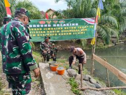 Jembatan Penghubung Antar Dusun di Desa Muara Dua Mulai Dibangun, TNI Pimpin Peletakan Batu Pertama